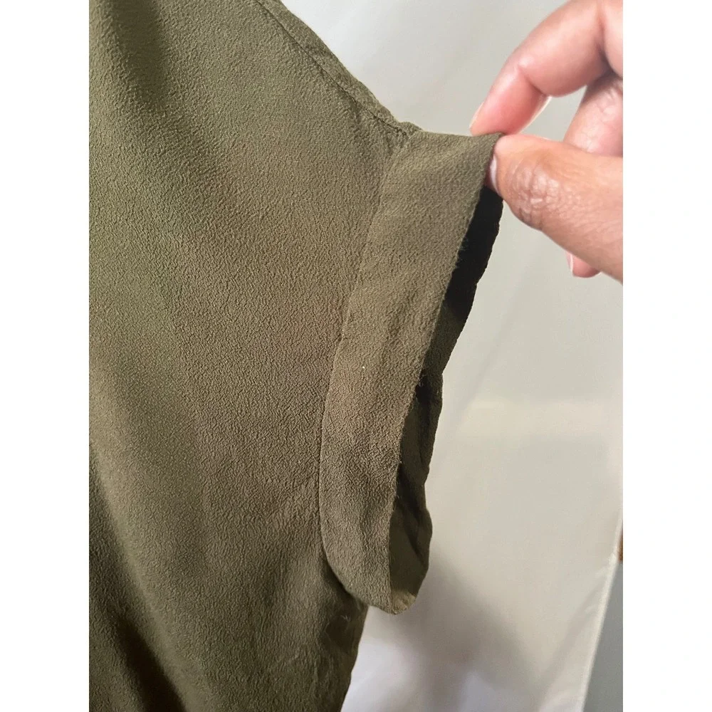 MADEWELL Central Shirt Short Sleeve Button Up Womens S Green Minimalist Blouse - Picture 3 of 5